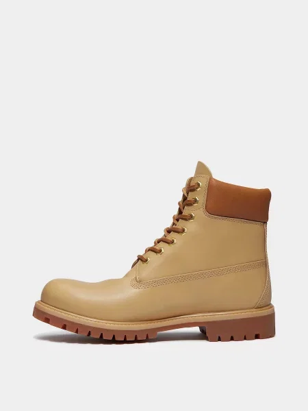 Кожаные ботинки Timberland бежевые