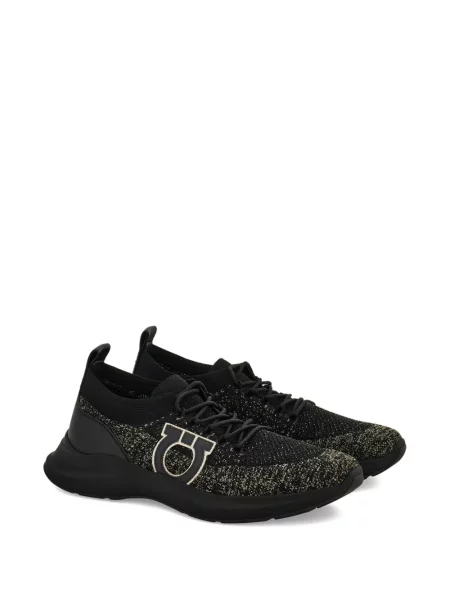 Sneakerși Ferragamo tricotate negru