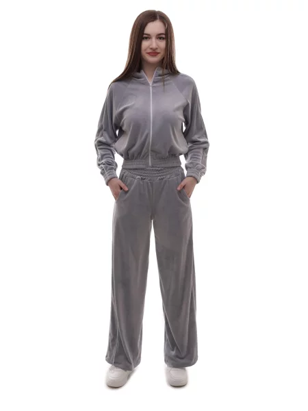 Велюровий Спортивний костюм ЕДЕЛЬВЕЙС світло-сірий сірий