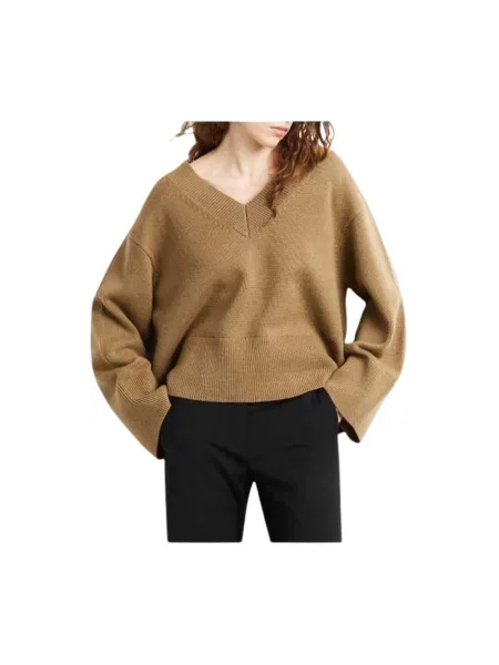 Sweter Rrd wełniany brązowy