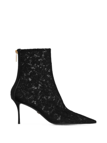 Cizme scurte Dolce & Gabbana din dantelă negru