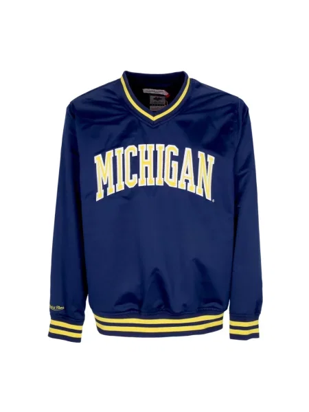 Lniana bluza Mitchell & Ness niebieska