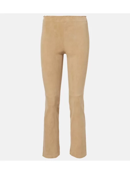 Leggings Stouls din piele de căprioară bej