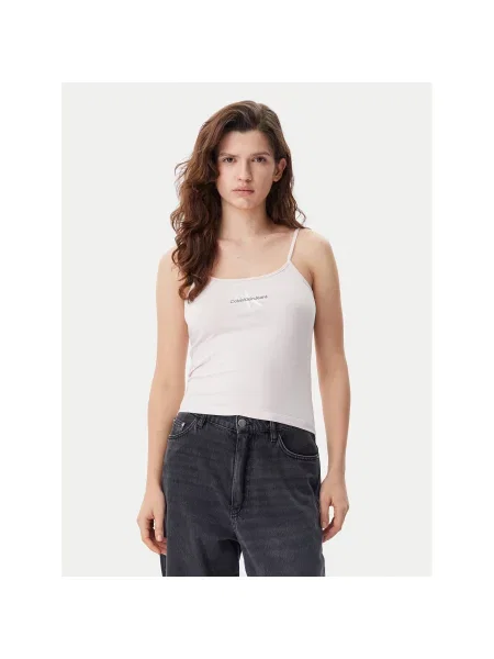 Calvin Klein Jeans Top Monologo Slim Fit roza