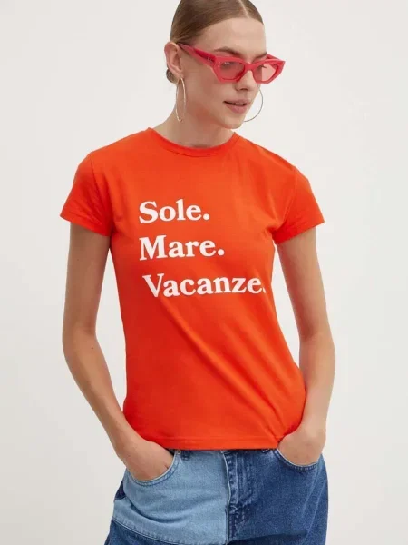 Tričko Drivemebikini Sole Mare Vacanze oranžová
