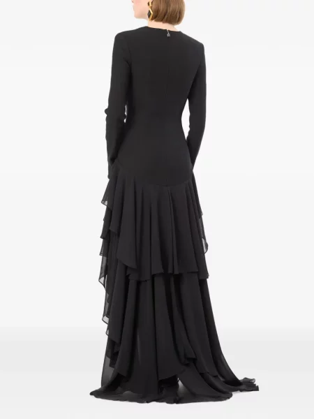 Lung rochie Rotate Birger Christensen asimetrică negru