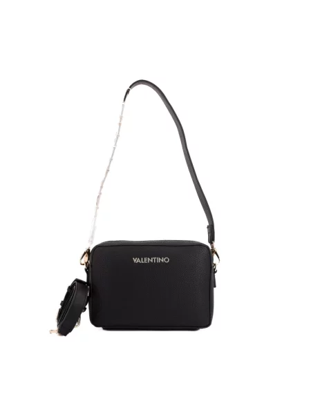 Lniana torebka Valentino By Mario Valentino czarna
