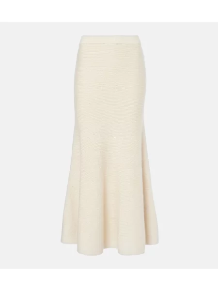 Fusta maxi Gabriela Hearst din cașmir alb