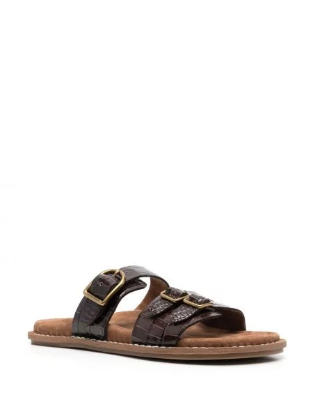 Boyfriendy Polo Ralph Lauren plecione z wysoką talią o krotszym kroju brązowe