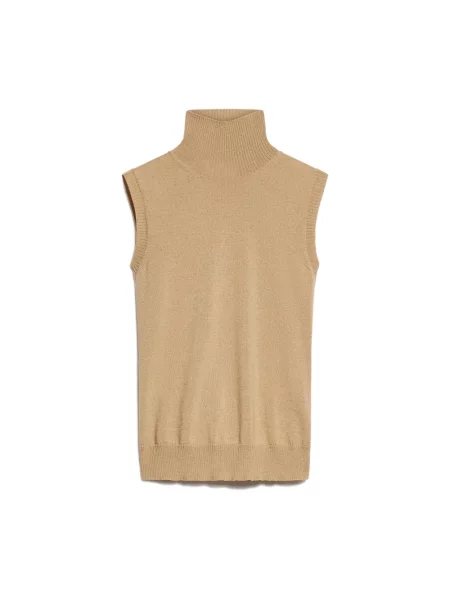 Golf Sportmax wełniany bez rękawów beżowy