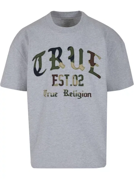 True Religion Póló Forest Camo bézs / szürke melír / sötétzöld fekete