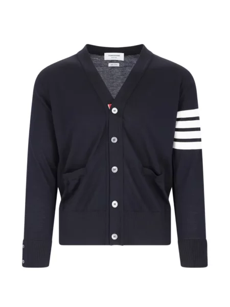 Cardigan Thom Browne cu decolteu în V albastru