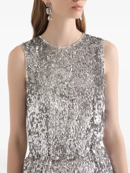 Top Dolce & Gabbana cu paiete argintiu