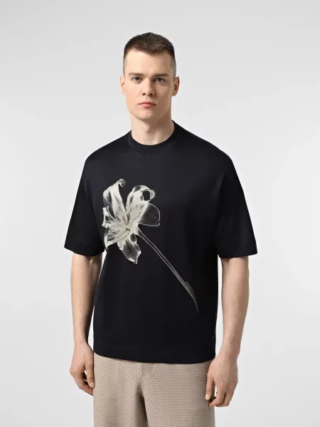 Футболка Emporio Armani из лиоцела синяя