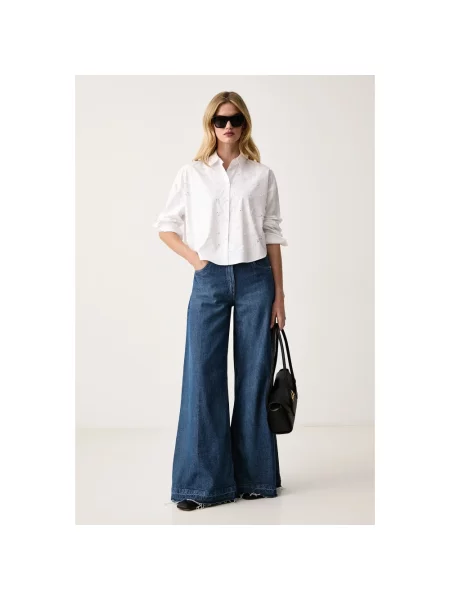 Bluzka w kroju regular fit z cekinami Armani Exchange biała