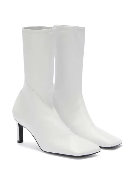 Cizme scurte Jil Sander din piele alb