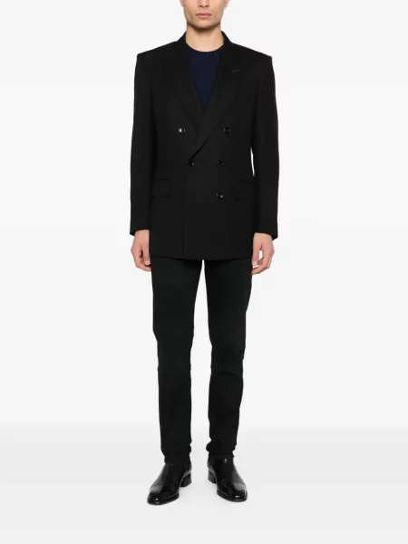 Tricou Tom Ford cu decolteu rotund albastru