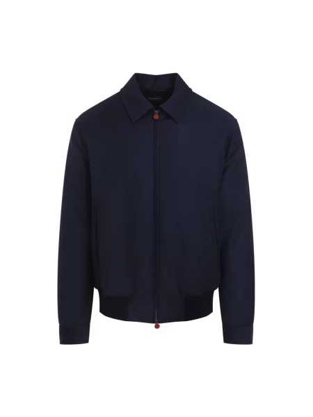 Kurtka bomber Kiton wełniany niebieski
