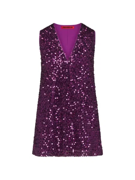 Rochie mini Simon Miller cu paiete violet