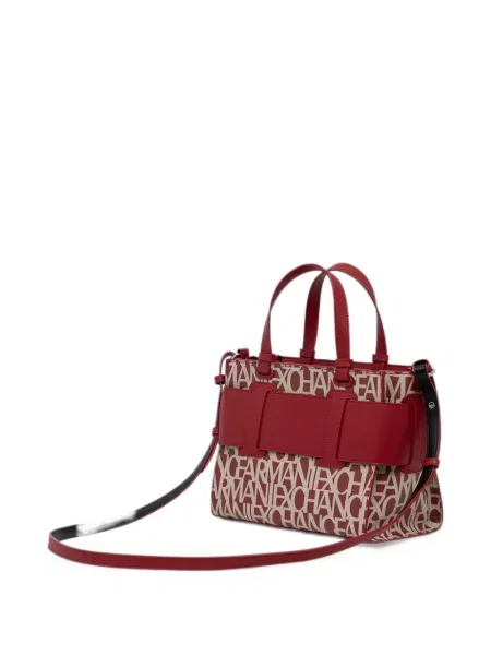 Geantă shopper Armani Exchange cu imagine cu cataramă roșu