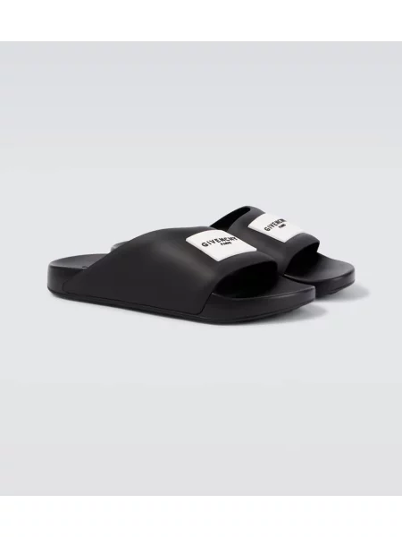 Klapki mules Givenchy z logo czarne