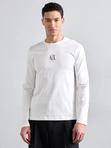 ARMANI EXCHANGE Tričko striebornosivá biela