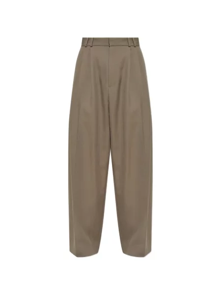 Pantaloni Studio Nicholson plisate maro
