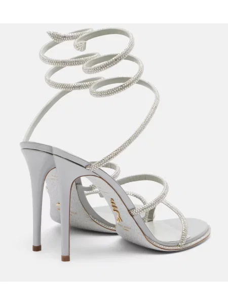Sandale Rene Caovilla din satin gri