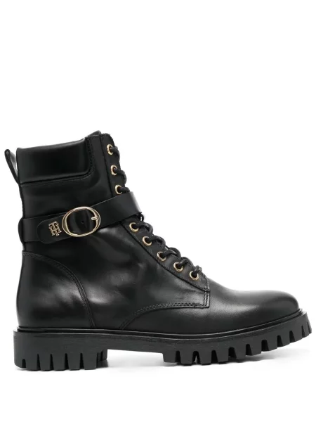 Cizme scurte Tommy Hilfiger din piele negru