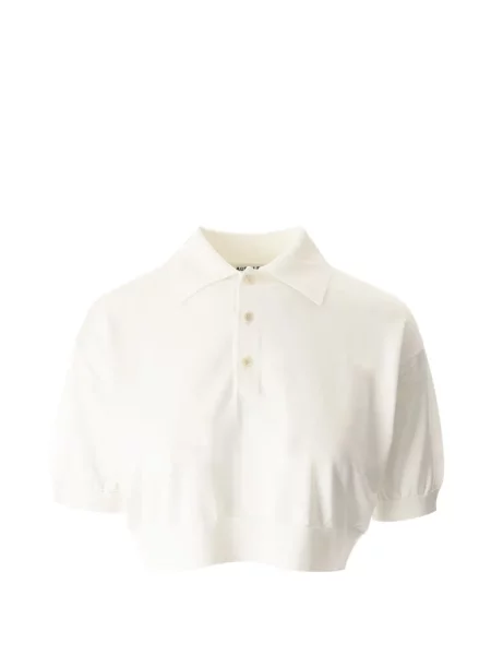 Decupat tricou polo Auralee de mătase