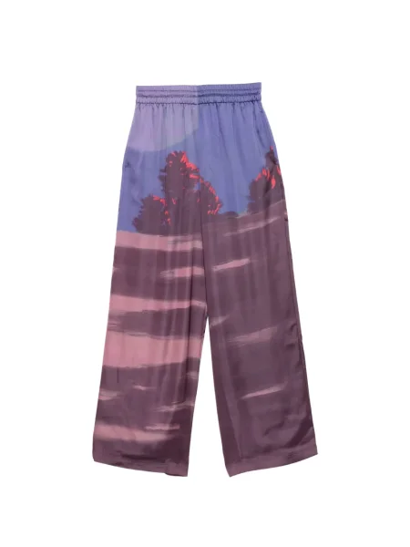 Pantaloni Lacoste cu broderie violet