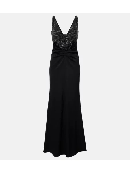 Rochie Roland Mouret din satin cu model floral negru