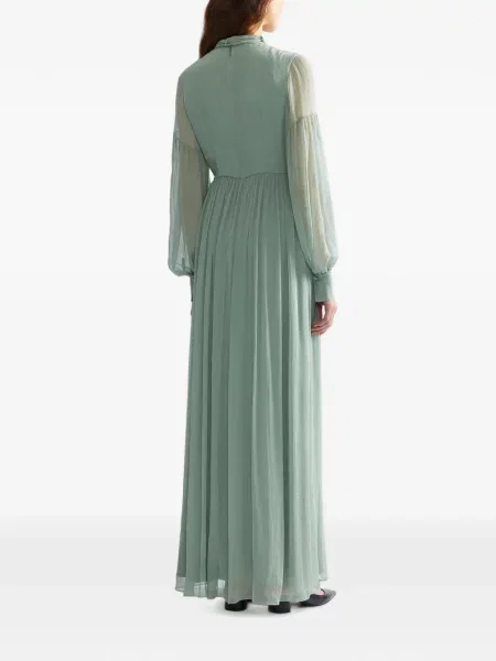 Rochie maxi Erdem de mătase verde