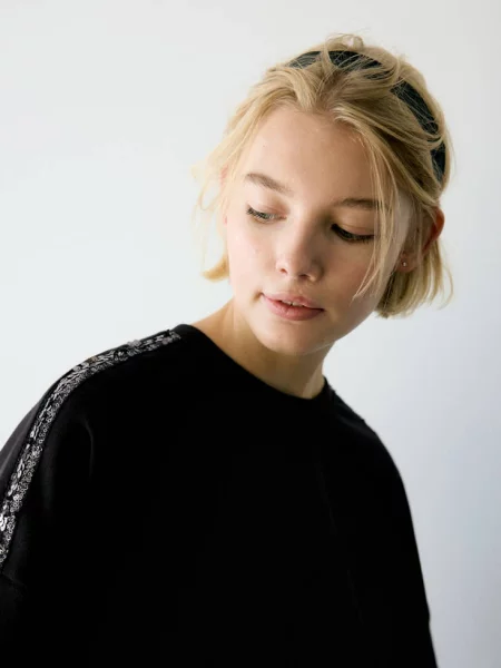 Bluza z cekinami Teen L MANGO TEEN czarny