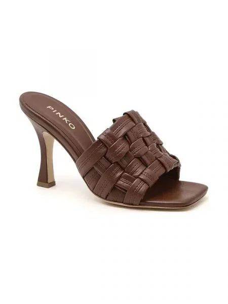 Pinko Șlapi CORINNA cu adaos de piele maro