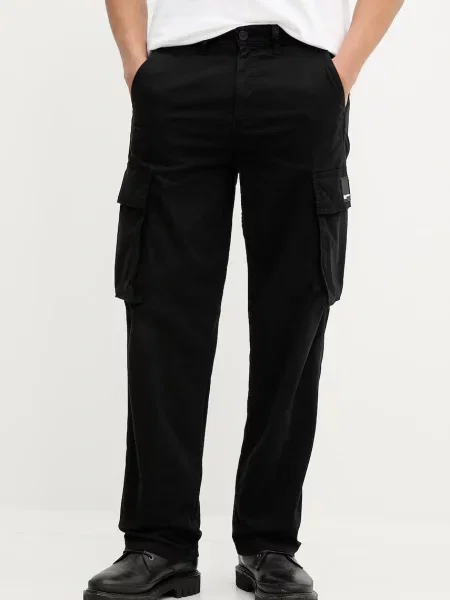 Hlače Karl Lagerfeld Jeans cargo kroj crna