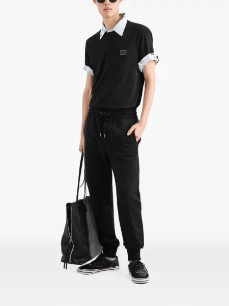 Pantaloni Dolce & Gabbana din jerseu negru
