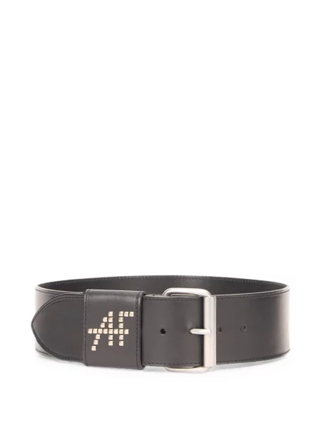 Curea Alberta Ferretti din piele cu autograf negru