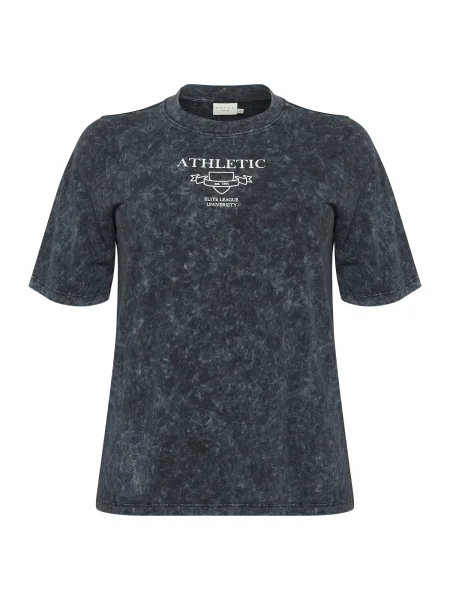 KAFFE CURVE Tricou KCTasha gri deschis / negru / murdar alb