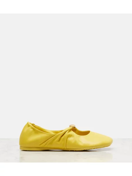 Balerini Loewe din piele galben