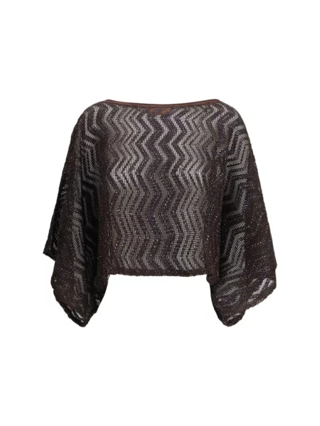 Sweter Missoni z siateczką brązowy
