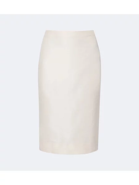 Fustă tip creion Gucci de mătase alb
