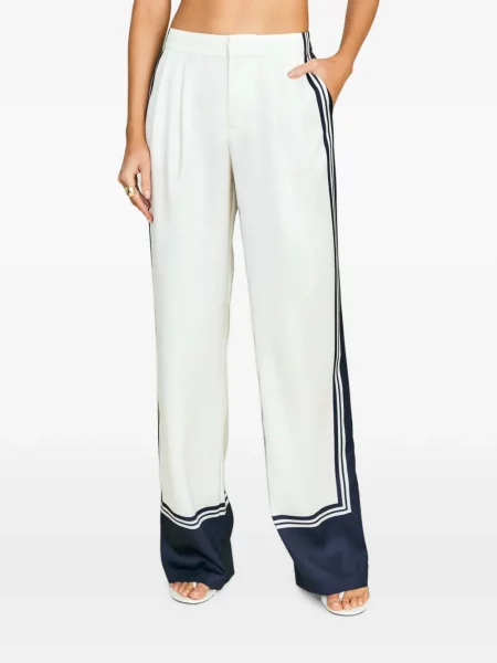 Pantaloni Ser.o.ya cu imagine alb