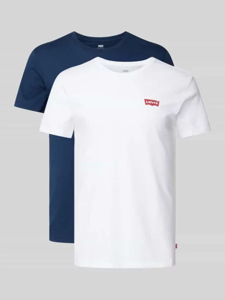 T-shirt z nadrukiem z logo w zestawie 2 szt. Levi's biała