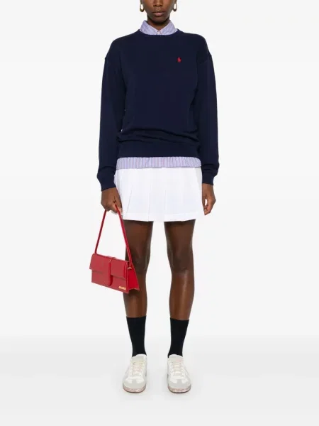 Fleecové zúžené polotričko Polo Ralph Lauren s výšivkou černé