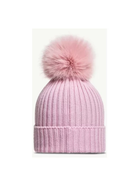 Czapka Moncler wełniana różowa