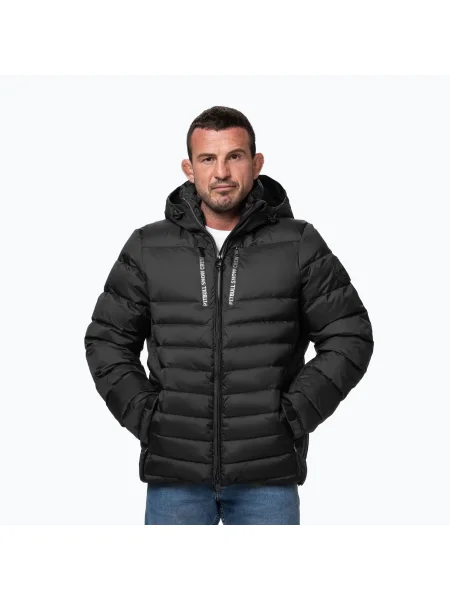 Geacă de iarnă pentru bărbați Pitbull Crestline Padded Hooded black negru