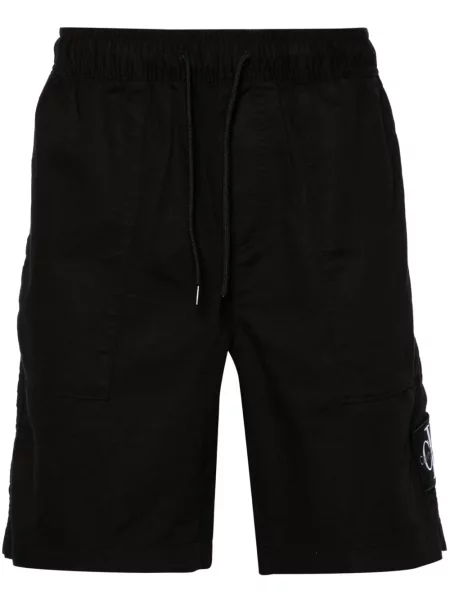 Keprové bermudy Calvin Klein Jeans černé
