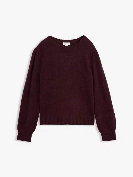 Sweter z bufiastymi rękawami czerwony