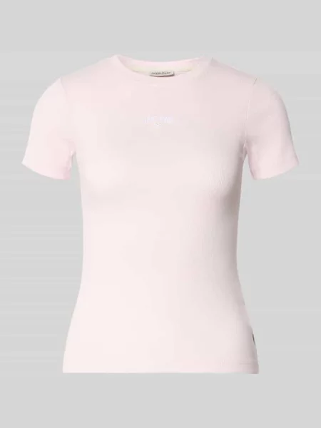 Koszulka Guess Rib Embroider Star krótki rękaw L różowa